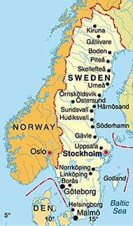 mapa szwecji - szwecja - domeny.se